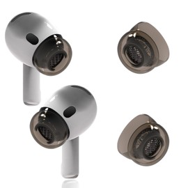 Ear Tips for AirPods 4 (2024) Premium Grade German-Made TPE Material High-Grade Ear Tips Designed for AirPods 4/3 with Non-Slip and Noise Reduction Holes (Transparent Black, M)