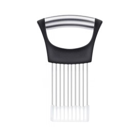 Stainless Steel Onion Holder, a Small Kitchen Hand Onion Slicer, an Onion Holder for Slicing Fruits, Vegetables, Meat, etc (Black)
