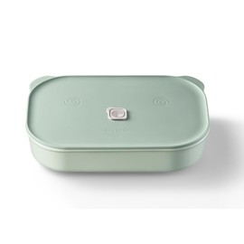 BUYDEEM Ceramic Food Storage Container with Airtight Lid, 35 oz Bento Lunch with Airlock Lid, Stackable Bento Box Microwaveable, Reusable and Dishwasher Safe, for Office Work and Travel, Cozy Greenish