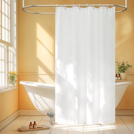 Seenus Waterproof Fabric Stall Shower Curtain Liner with 3 Large Magnets, 54 x 78 inch Long Cloth Shower Curtain Washable, Narrow Bath Curtain Liner for Shower Stall