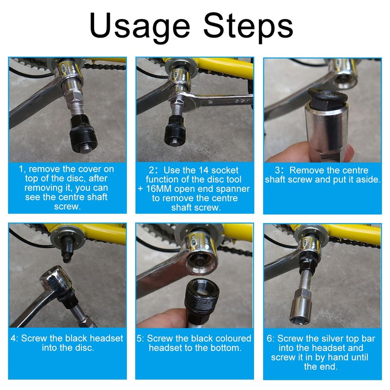 EUZUXU Crank Arm Puller Removal Tool Bicycle Extractor Pedal Road