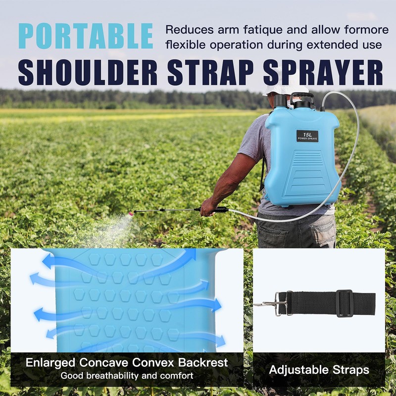 4 Gallon Battery Powered Sprayer, Electric Garden Sprayer, Backpack Sprayer