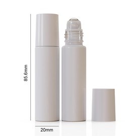 Jagolain 8 Pack 10ml Roller Bottles for Essential Oils, White Glass Roll on Bottles, Refillable Perfume Bottle, with Stainless Steel Roller Balls