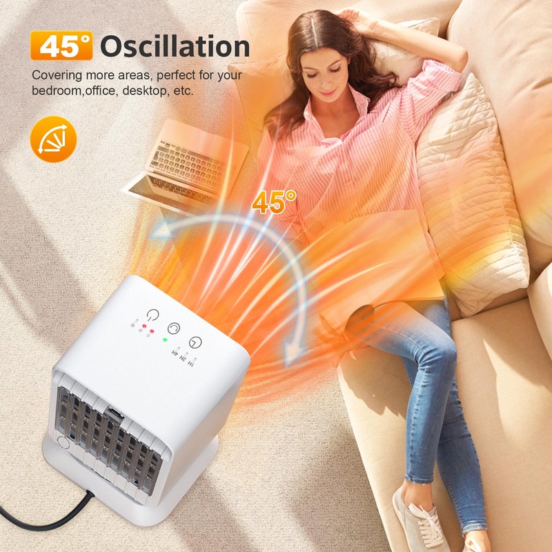 AIDENOEY Space Heater with 3 Modes，1000W Energy Efficient Quiet Mini