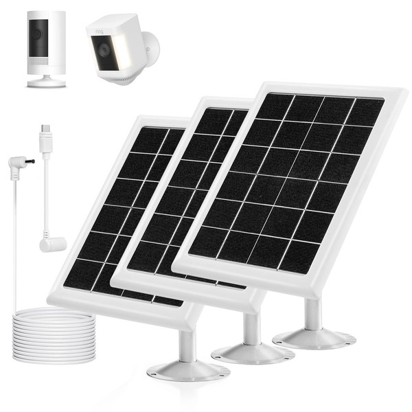 Ring Camera Solar Panel Charger, Compatible with Stick Up Cam,