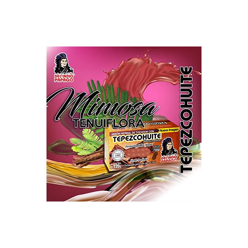 Indio Papago Jabón Neutro Tepezcohuite 125g Unidades Propiedades Regenerantes Antioxidantes