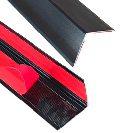 NeatiEase Aluminum Corner Guards, Peel and Stick Metal Corner Protector Molding Trim for Wall Door Frame Cabinet Baseboard Protection, Black, 4ft x 0.8in (2pcs)