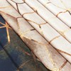 BIYSUC Ombre Brown Marble Shower Curtain Abstract Geometric Grid Cubic