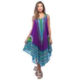 Riviera Sun 21755-PRP-FS Dashiki Dress Dresses for Women Purple