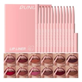 Set De 12 Delineadores De Labios Mate Y Fáciles De Aplicar