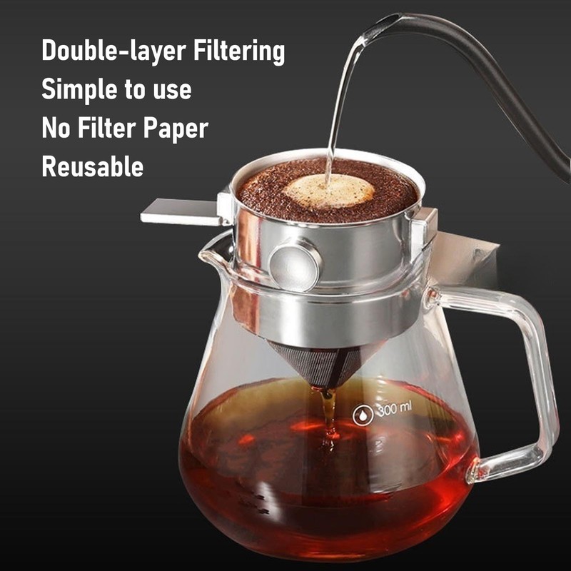 Stainless Steel Reusable Coffee Filter Pour Over Coffee Dripper Paperless