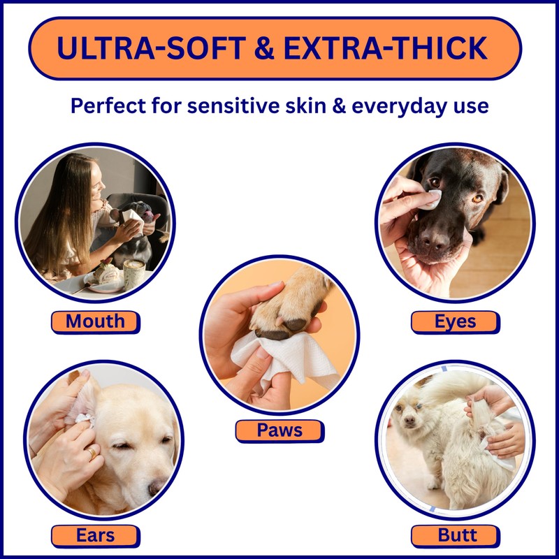 Aurora Pet Wipes – 100% Natural, Plant-Based Hypoallergenic Grooming Wipes