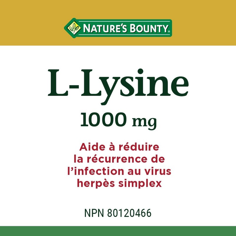 Nature's Bounty L-Lysine - 1000 mg - 60 Tablets