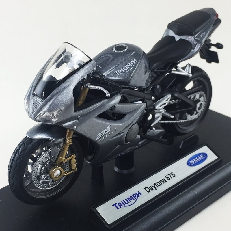 Welly DieCast Modell Motorrad Triumph Daytona 675 grau Motorradmodell 1:18