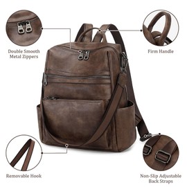 AGLOD Leather Backpack Purse for Women Designer Ladies Shoulder Bag Fashion Faux Work Travel Handbags