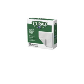 Curad Non-Woven Pro-Gauze, 3 Inch x 3 Inch, 10 Count (Pack of 6)