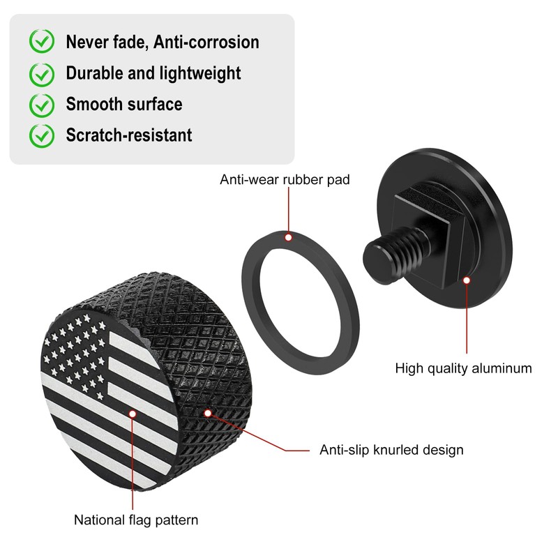 Anodized Aluminum Welding Hood Fasteners for Pipeliner Helmet, USA Flag