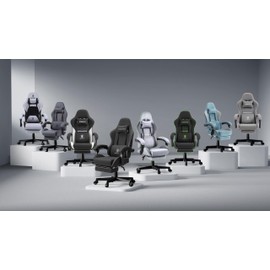 Dowinx 5TE8 Gaming Chair Fabric with Pocket Spring Cushion, Massage Game Chair Cloth with Headrest, Ergonomic Computer Chair with Footrest 290LBS