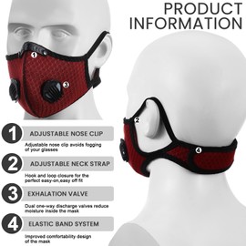 Threlaco 10 Pcs Dust Mask Breathable Reusable Adjustable Respirator Mask with 40 Activated Carbon Filters for Woodworking (Mix Color)