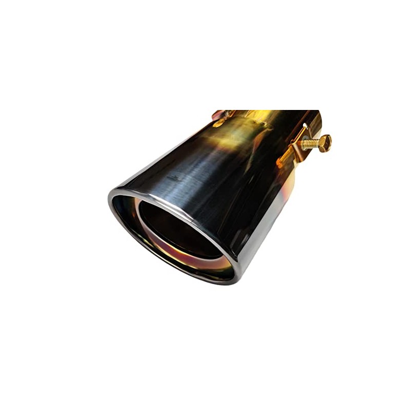 R-STYLE Oval Type Stainless Steel Muffler Cutter (Black Gold)