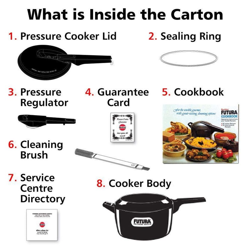 Hawkins Futura 5 Litre Pressure Cooker, Hard Anodised Inner Lid