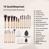 TTSTOIEE 18-Piece Make-Up Brush Set, Bamboo Handle, Swivel Barrel +