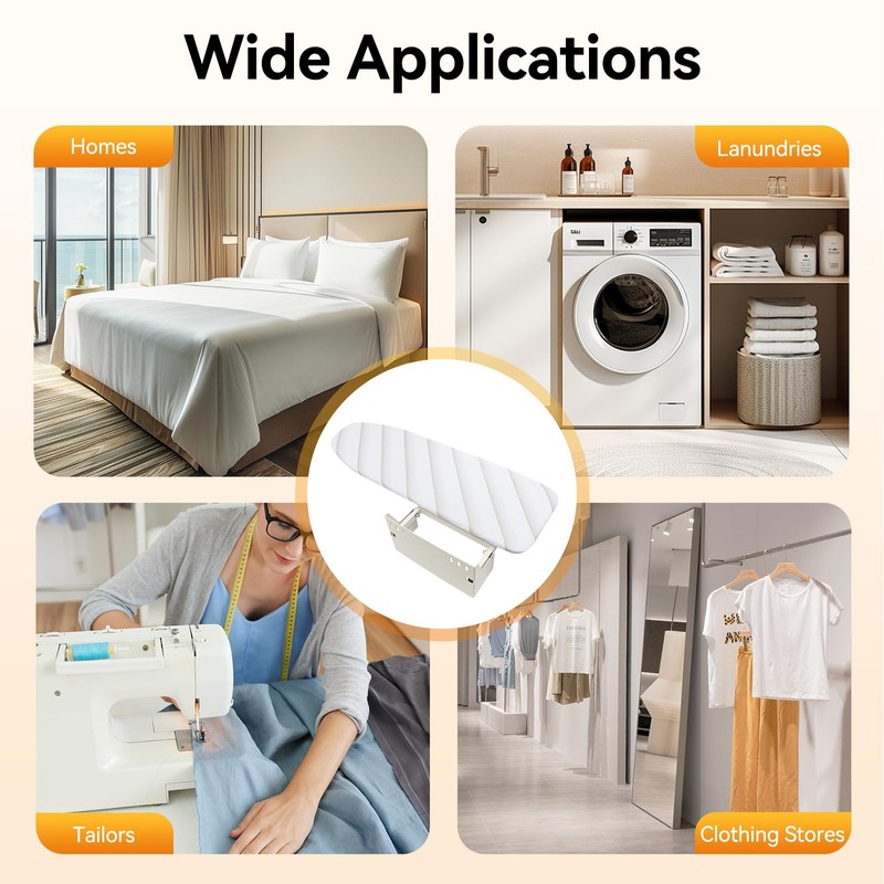 Wall Mounted Ironing Board, 37.4''x7.55'' Foldable Ironing Station 180° Swivel