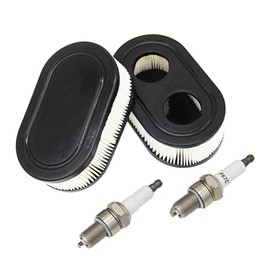 SWNKDG 2 x Air Filter + Spark Plugs for Briggs & Stratton Engines 550E 550EX Eco-Plus 575EX Series Replaces 798339 798452 593260 093000 09P0000 Engine 4247 5432 5432K