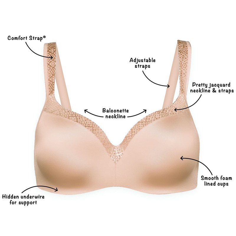 Playtex Women's Secrets Body Revelations Underwired Bra Solid, Opaque, Skin-Coloured,