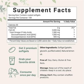 proxy MicroIngredients DHA 1000 EPA 500mg Lemon Flavor 200 Tablets / 마이크로인그리디언츠 DHA 1000 EPA 500mg 레몬맛 200정