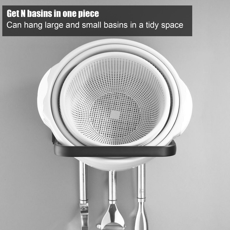 Foldable Telescopic Bathroom Household Wall Shelf Hook Multifunctional Storage Washbasin