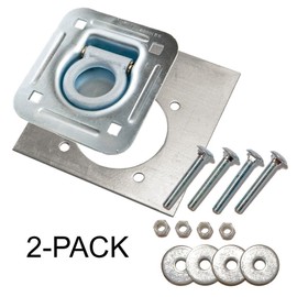 D-Ring Recessed 6,000 lb. Tie Down and Backing Plate w/2-1/2 Hardware 2-pack