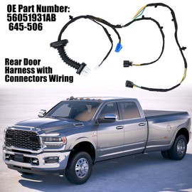 LEVANLIGHT | Automotive Rear Door Wiring Harness Left/Right Side | Compatible with Dodge Ram 1500 2500 3500 4500 5500 2004-2010 | Replaces# 56051931AA 56051931AB 645-506