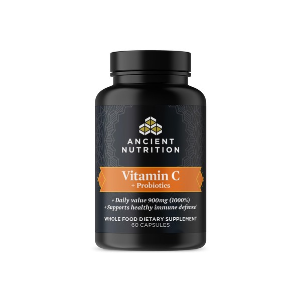 Ancient Nutrition Probiotics and Vitamin C Supplement, Supports Healthy Immune