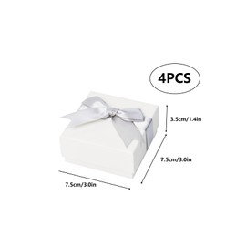 Nideen Pack of 4 Gift Boxes for Jewellery, Small Gift Box with Lid, Jewellery Box, Gift Box for Rings, Earrings and Necklaces (Grey)