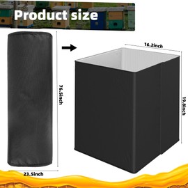 Warmfarm Winter Bee Hive Insulation Cover - Fits 8/10 Frame Beehives, 600D Oxford Weatherproof Beekeeping Supplies 75.6" x 23.67" (8/10 Frame 1 Pcs)