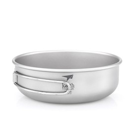 Keith Ti5325 Titanium Bowl with Folding Handle