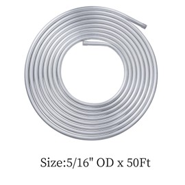 Vigorous 5/16" OD Aluminum Coiled Tubing, Seamless Round Pipe 1060, 0.04" Wall Thickness, Refrigeration Tubing, Fuel Line, Automotive Oil Pipe, Compressor Tube, 50FT