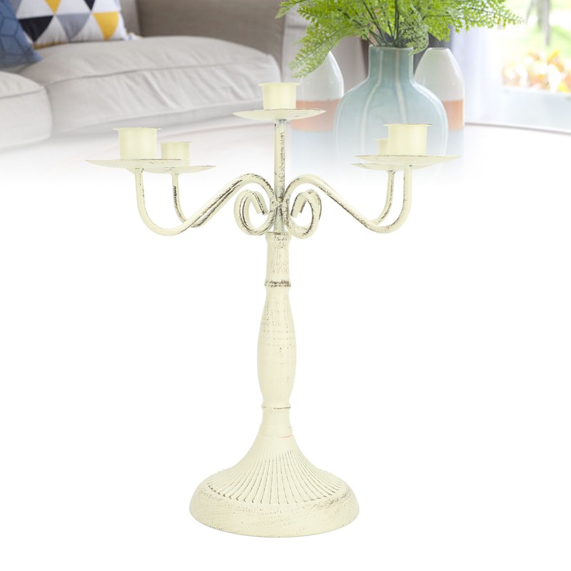 European Style Candelabra 5 Arms Iron Elegant Candle Stick Candelabra