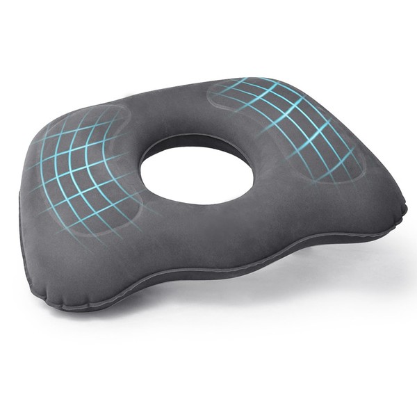 REIWIDE Seat Cushion Orthopaedic Hemorrhoids Inflatable Cushion: Doughnut Cushion Orthopaedic Pain Relief Pillow for Office Chair Car Wheelchair Pregnancy Coccyx Sciatica