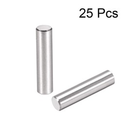 sourcing map 25Pcs 6mm X 25mm Dowel Pin 304 Stainless Steel Cylindrical Shelf Support Pin Fasten Elements Silver Tone