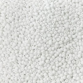 Bala&Fillic Scrub White Colour 3 mm Beads for Threading 3600 Pieces/100 g, 8/0 Glass Beads for Making Jewellery, Bracelets, Necklaces and Earrings (Scrub White)