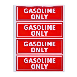 4PCS Gasoline Only Vinyl Sticker for Cars Trucks Fuel Caps Durable Weather Resistant Easy to Apply 2 Inch x 6 Inch