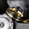 King Will 8mm Gold & Black Stainless Steel Spinner Ring
