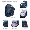 EKUIZAI Lattice Starry Geometric Print Backpack Elementary School Daypack Middle