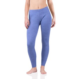 MERIWOOL Womens 100% Merino Wool Base Layer Thermal Pants Sky Blue Heather