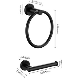 Voarge 2 Pcs Bathroom Wall-Mounted Stainless Steel Towel Holder and Paper Tissue Holder Bathroom Accessory, Pipe Paper Open Hanger Rod Rack Kit for Farmhouse Hotel