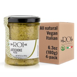 ROI Italian Artichoke Dip - Gourmet, Healthy, Vegan, Natural Artichoke Pesto for Bruschetta, Spinach Artichoke Dip, Sandwich Spread 6.3oz (180g) - Pack of 4