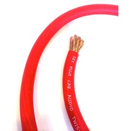 5 ft CCA 1/0 Gauge Oversized RED Power Ground Wire Sky High Car Audio