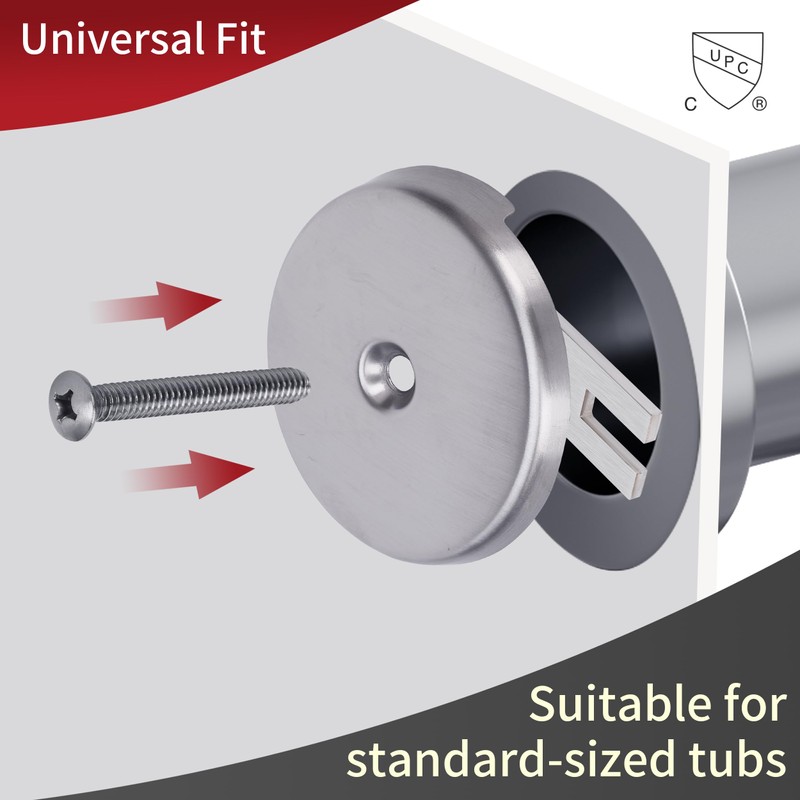 PRIMSOPH One Hole Overflow Faceplate Tub Drain Trim Kit Conversion